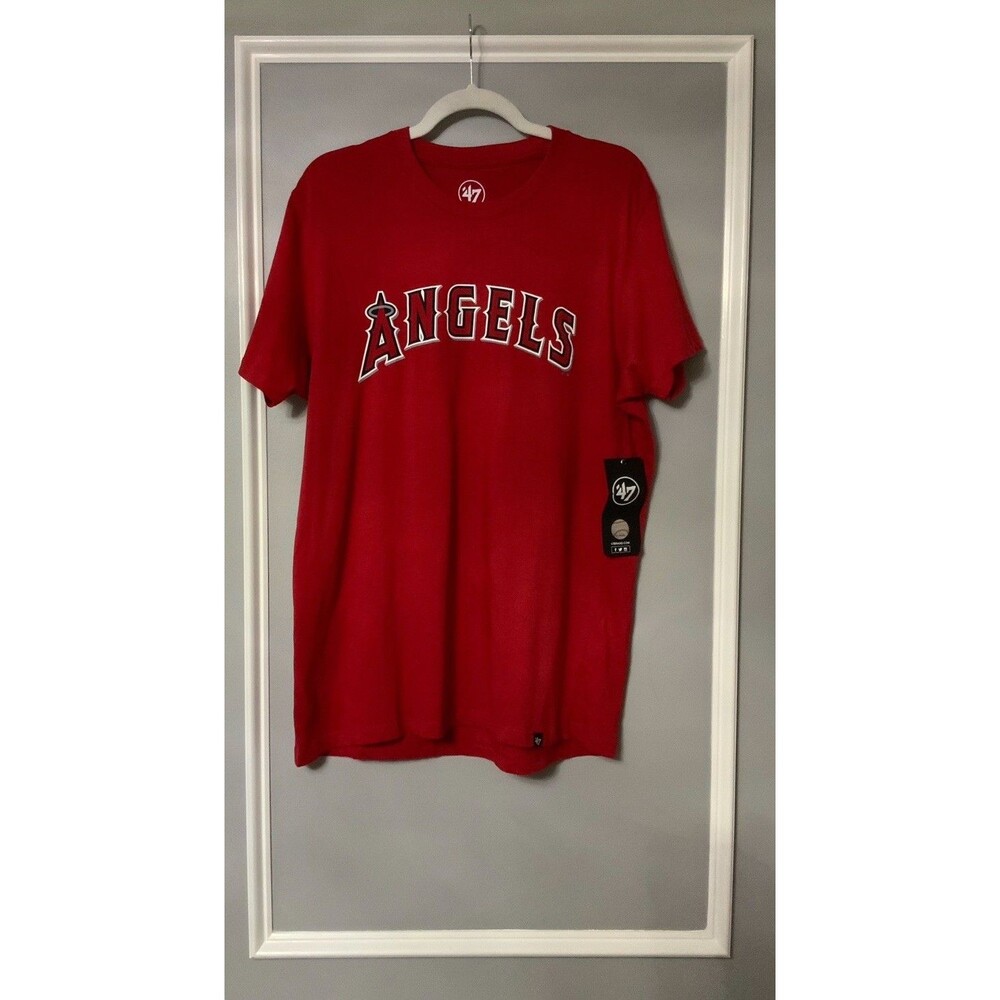 Large NWT Los Angeles Angels Andrelton Simmons 47 MVP SUPER TEE Red Men's